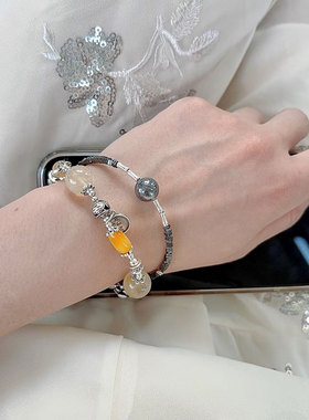 雍北京法物流通处黄发晶手串天然水晶手链求招财纳福长辈节日礼物