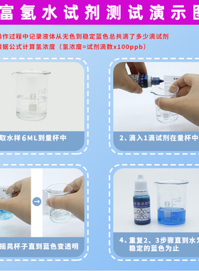 溶存水素富氢水氢浓度ph试剂小分子团余氯活性水测试剂快速检测盒