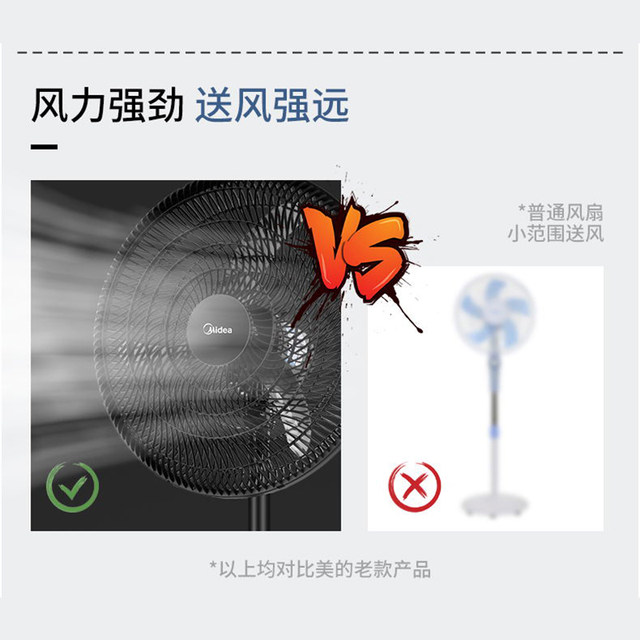 Midea 18-inch powerful floor-standing fan pure copper style genuine