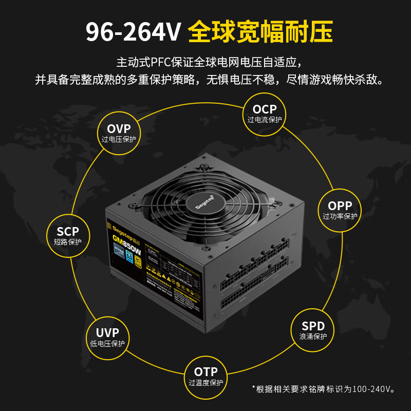 鑫谷（segotep）GM650W/750W/850金牌认证全模台式电脑电源冰山版 - 图2