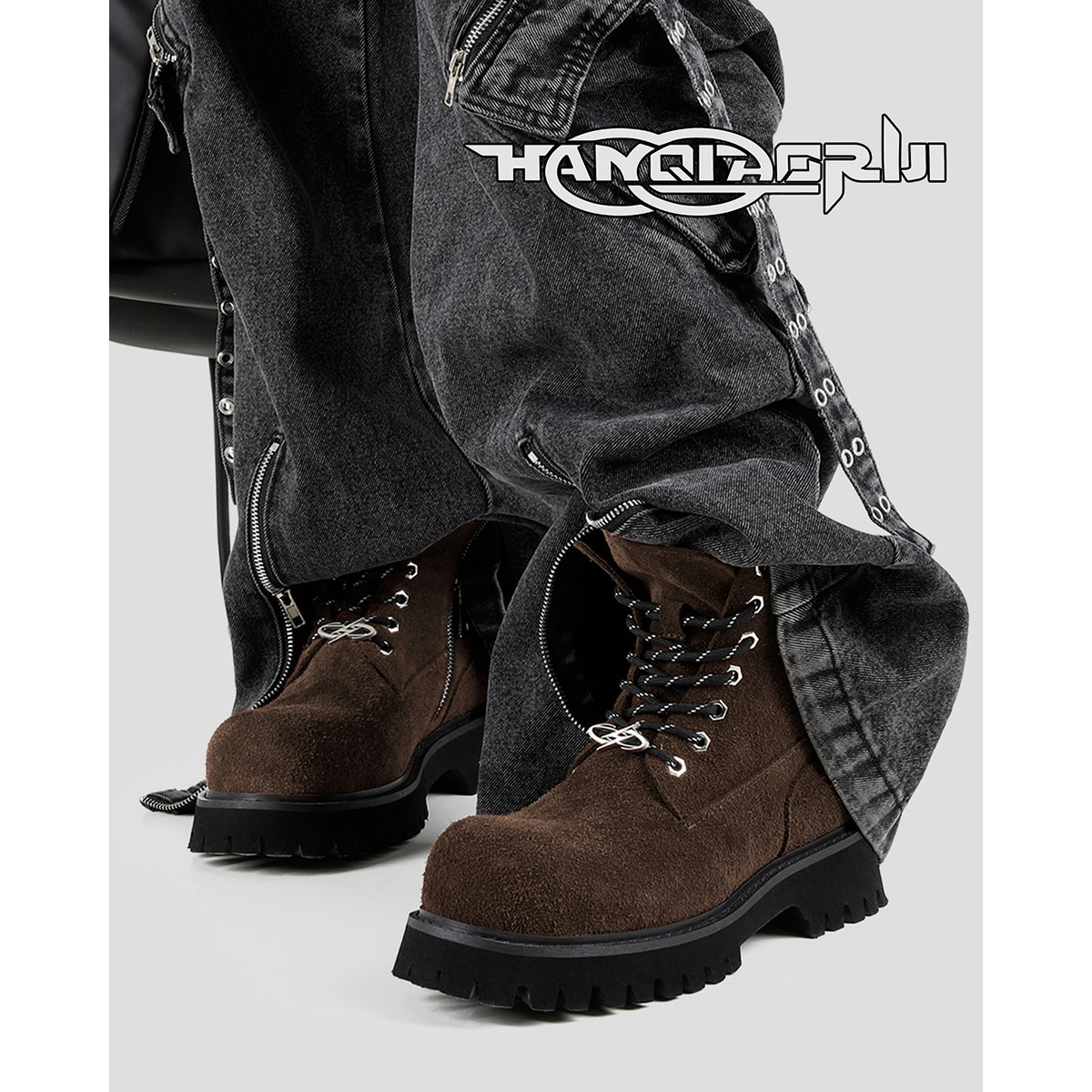 韩桥日记[重工系列]定制长毛绒牛皮马丁靴秋冬户外工装短靴大棕靴,淘宝优惠券,粉丝福利购,淘宝优惠卷