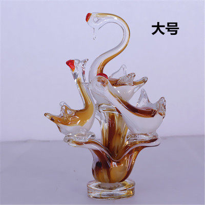 步步高升玻璃天鹅居家办公酒柜电视柜摆件装饰品旺运势招财工艺品 - 图3