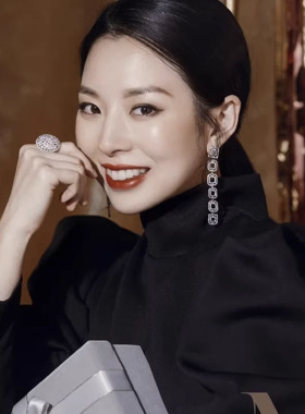 明星同款耳坠耳夹无耳洞女高级感耳环新娘长款显脸瘦礼服宴会耳环