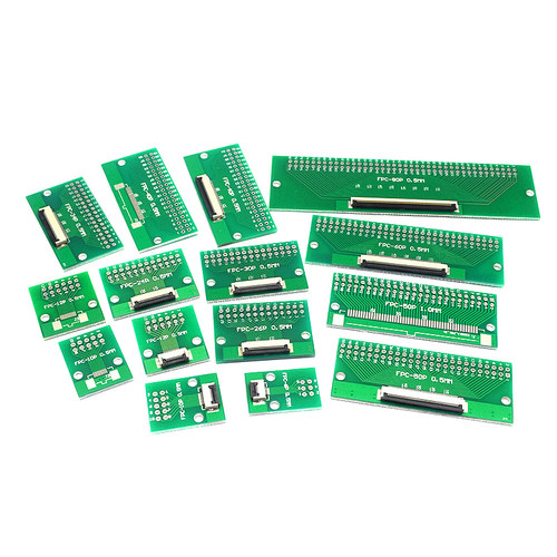 FPC/FFC软排线转接板双面0.5MM 1.0MM转直插2.54软排线转接座6P8P - 图0