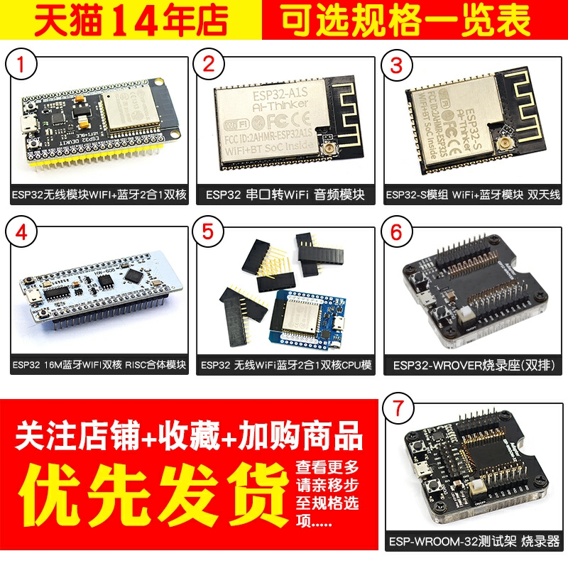 ESP32无线模块 WIFI+蓝牙2合1双核开发板核心板 ESP32串口转WiFi - 图2