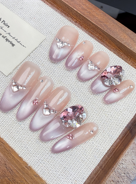 【Lilynail紫光掠影】手工穿戴甲温柔显白美甲贴片2026新款指甲贴