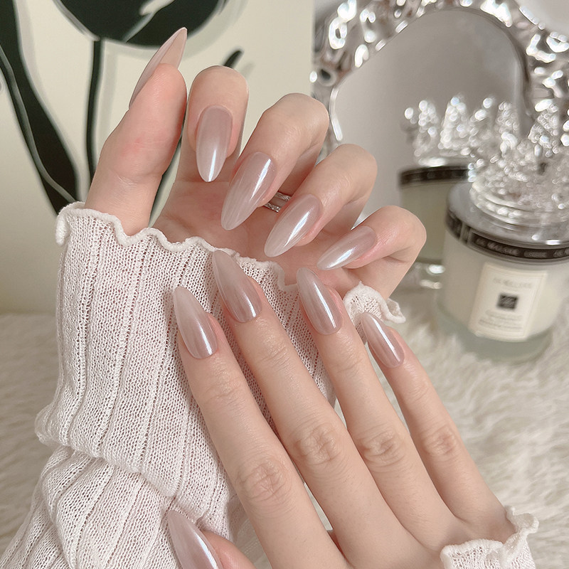 Lilynail镀晶裸肤渐变手工穿戴甲中长款高级感指甲贴片显白可拆卸,淘宝优惠券,粉丝福利购,淘宝优惠卷
