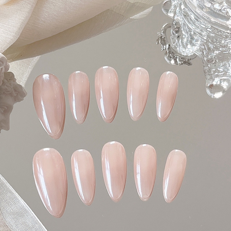 Lilynail镀晶裸肤渐变手工穿戴甲中长款高级感指甲贴片显白可拆卸,淘宝优惠券,粉丝福利购,淘宝优惠卷