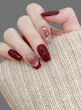 【Lilynail新年法式金箔】手工穿戴甲新年结婚婚礼美甲贴片可拆卸