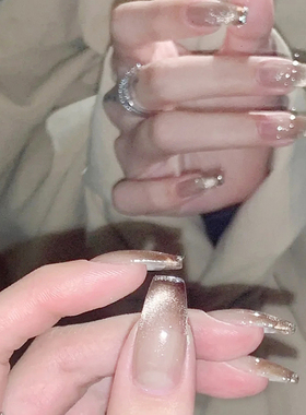 Lilynail银箔渐变猫眼手工穿戴甲