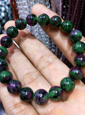 黑碧玺共生体时尚风饰品红绿宝