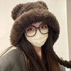 Upgraded thickened plush bear ear hat