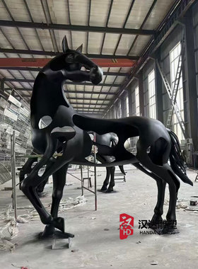不锈钢马雕塑铸铜马摆件