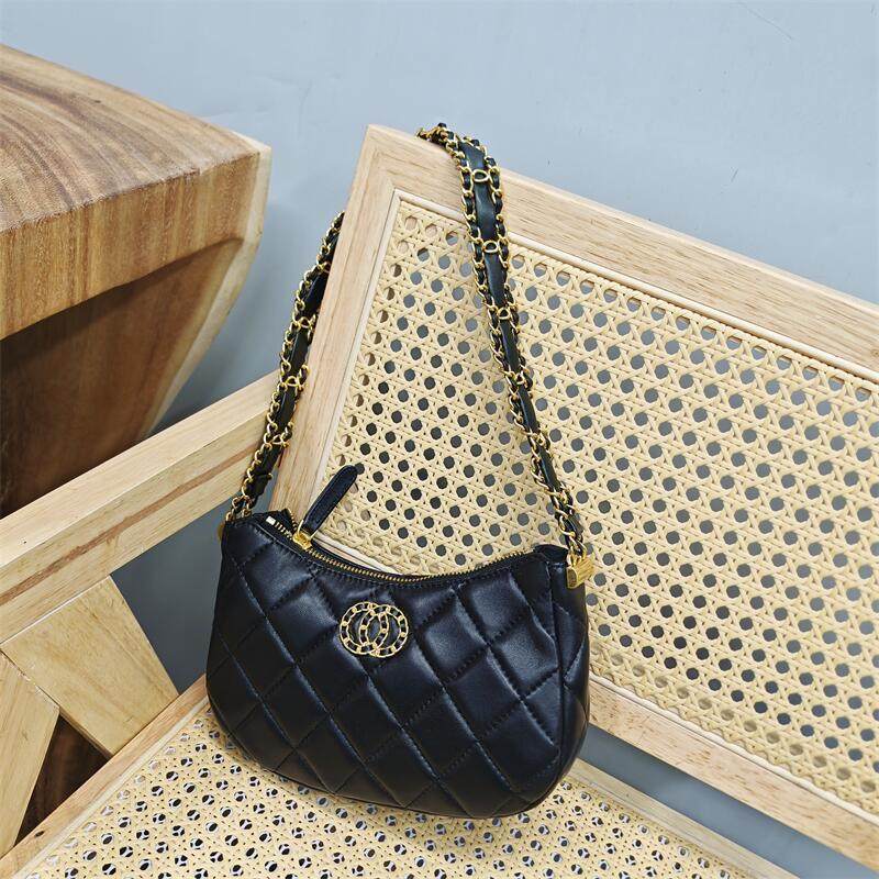 2025新款真皮女包羊皮手提包单肩斜挎包菱格链条百搭腋下包女包包,淘宝优惠券,粉丝福利购,淘宝优惠卷