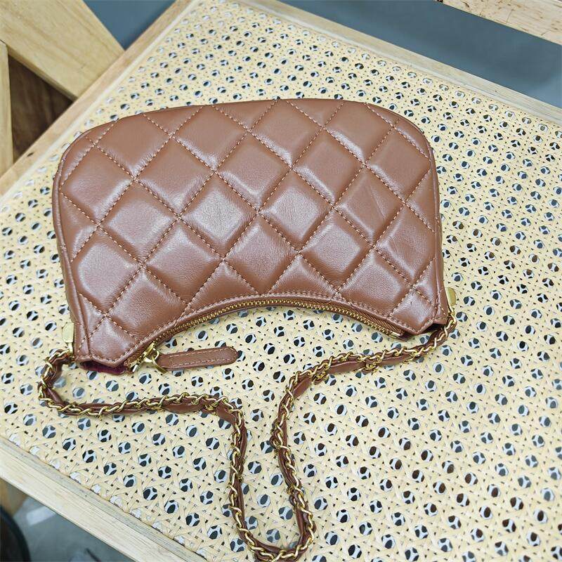 2025新款真皮女包羊皮手提包单肩斜挎包菱格链条百搭腋下包女包包,淘宝优惠券,粉丝福利购,淘宝优惠卷