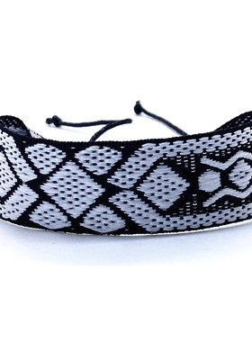 黑白色宽民族文艺风波西米亚情侣手绳编织布艺手链男士女闺蜜手环