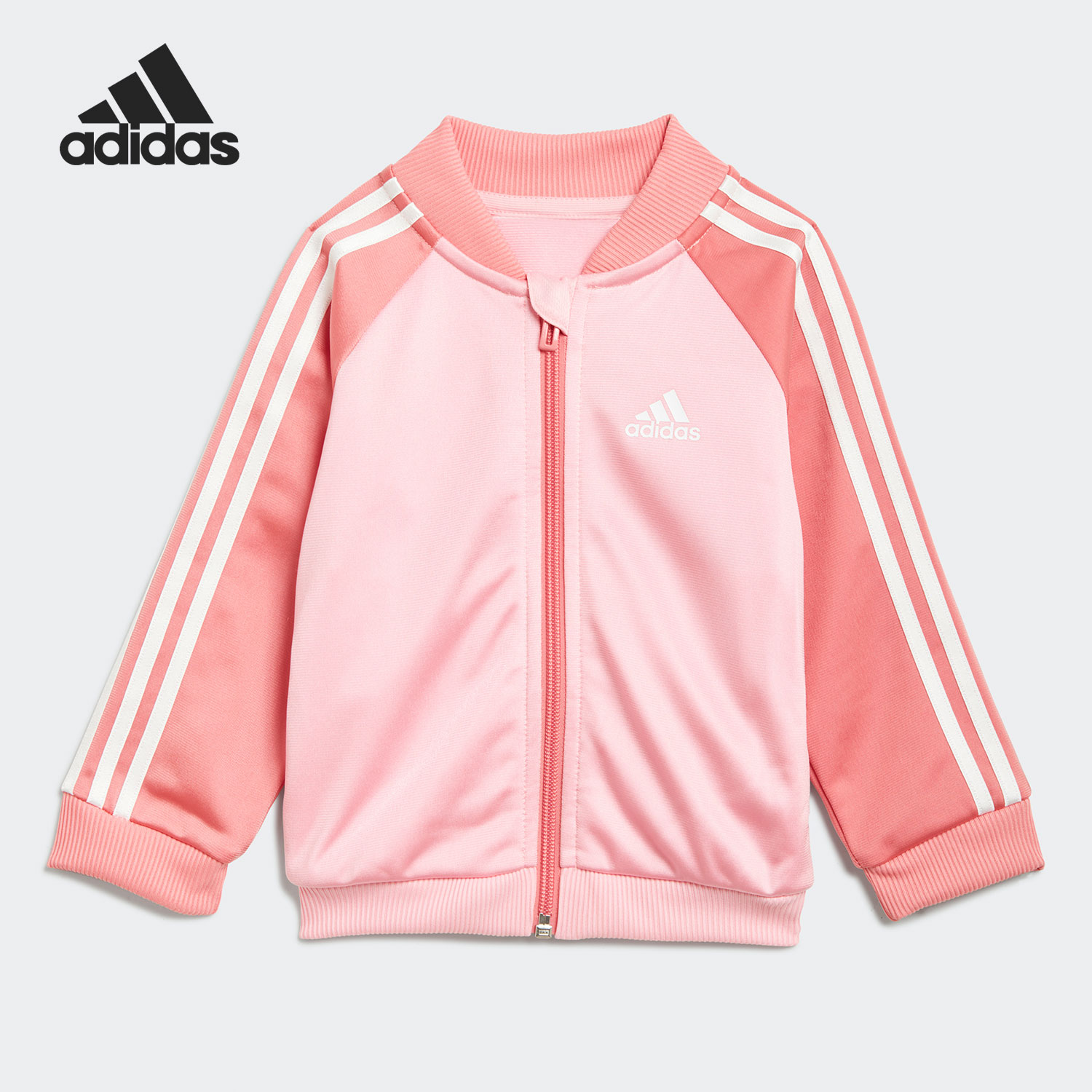 Adidas/阿迪达斯官方正品春秋婴童经典三条纹运动外套套装 GN3948