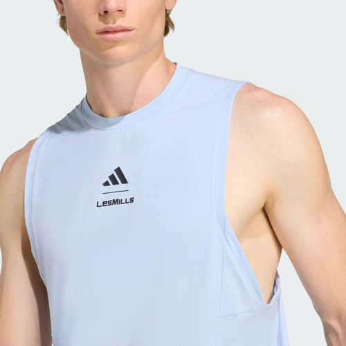 Adidas/阿迪达斯正品LESMILSTANKTOP新款男经典浅蓝色背心KD4348 - 图2