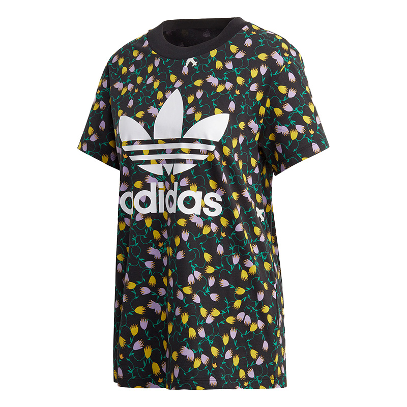 Adidas/阿迪达斯官方正品 AOP TEE 三叶草女子运动短袖T恤 FL4112 - 图3