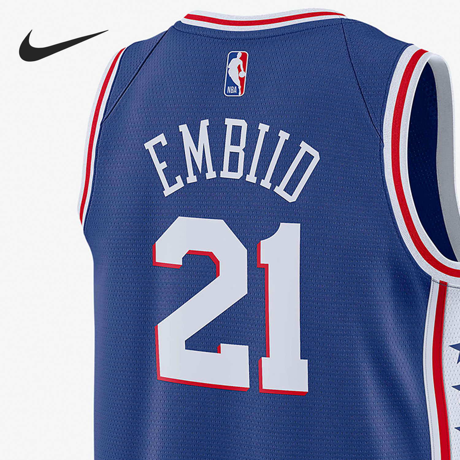 Nike/耐克正品2020赛季费城76人队NIKE NBA SW男子球衣新款CW3678 - 图3