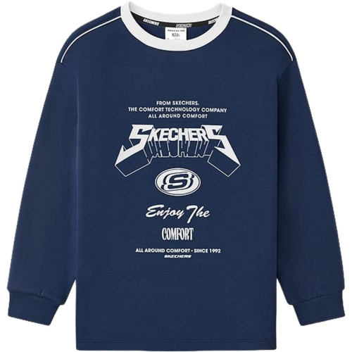 Skechers斯凯奇正品儿童款宽松套头休闲长袖T恤L425K009-002Z - 图3