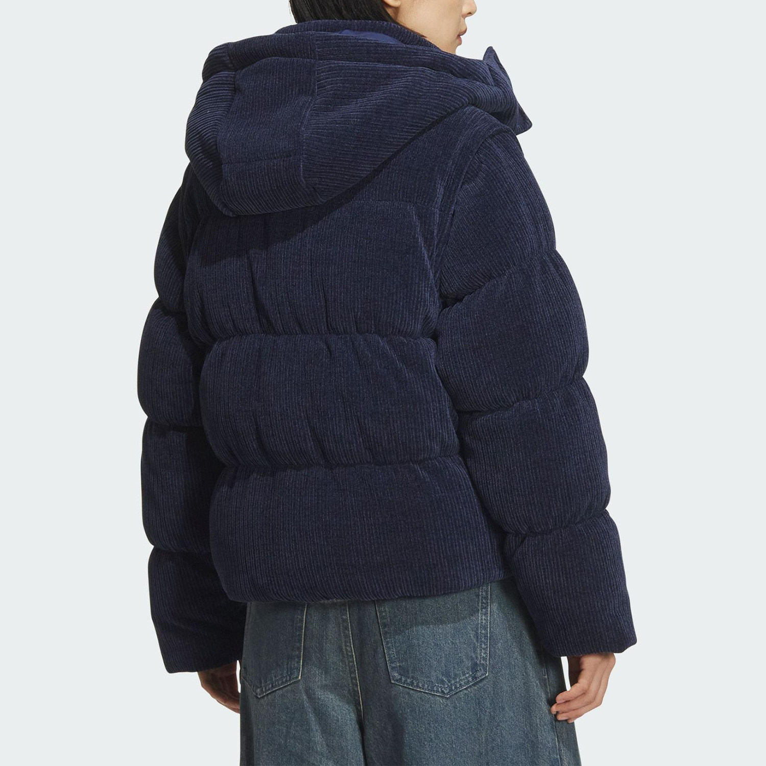 Adidas/阿迪达斯正品冬季女士运动可拆卸衣袖二合一羽绒服KS8491 - 图1