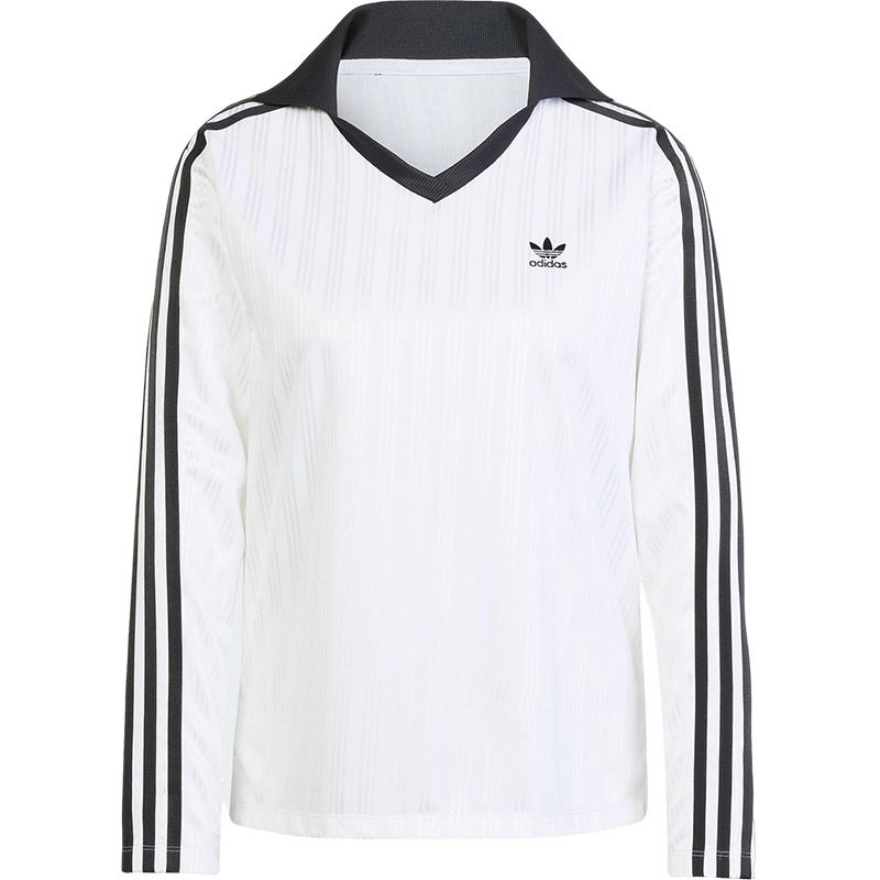 Adidas/阿迪达斯正品三叶草女士刺绣经典运动休闲翻领长袖JD2605 - 图3