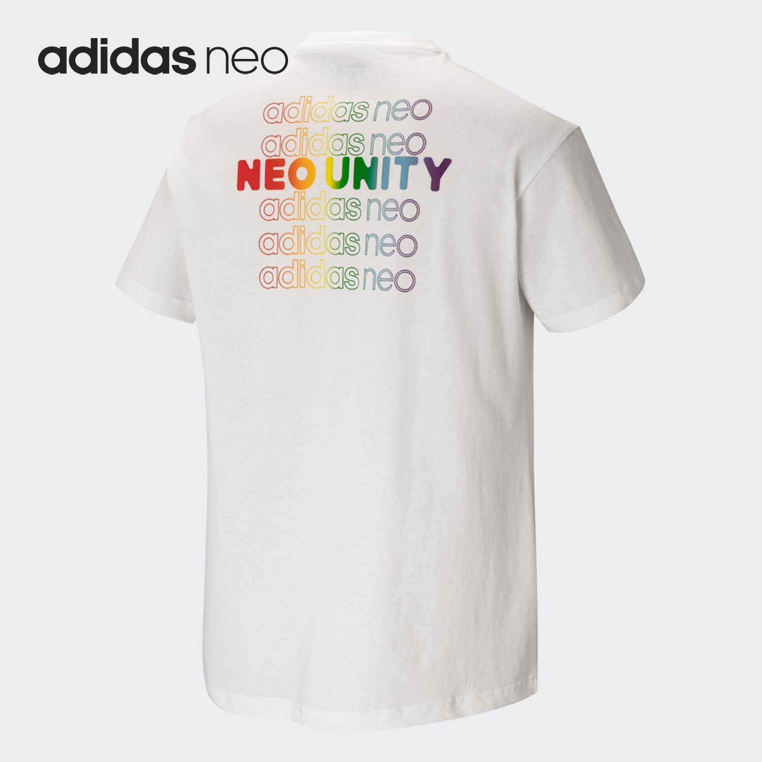 Adidas/阿迪达斯正品NEO 2021年夏季新款男女休闲短袖T恤H65033 - 图0