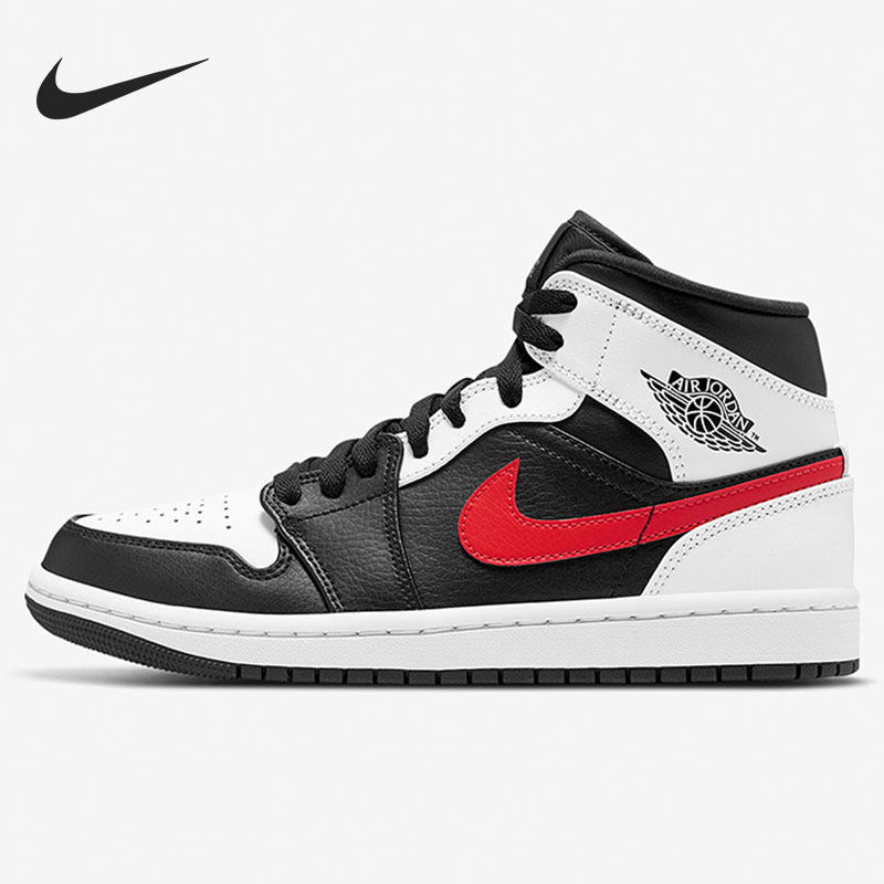 Nike/耐克正品AIR JORDAN 1 MID AJ1男子中帮运动休闲板鞋554724,淘宝优惠券,粉丝福利购,淘宝优惠卷