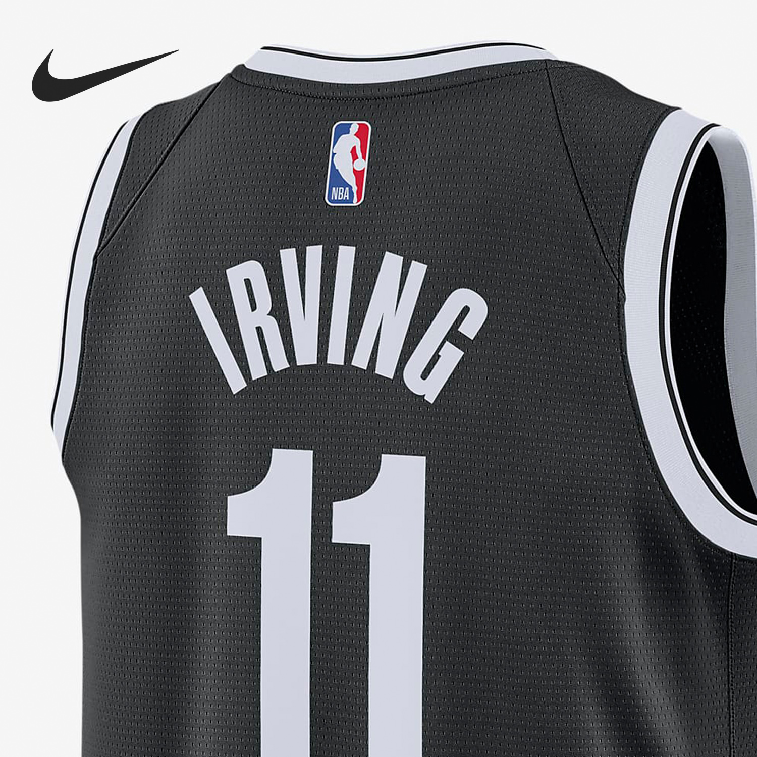 Nike/耐克正品运动T恤耐克男子布鲁克林篮网队欧文篮球球衣CW3658 - 图1