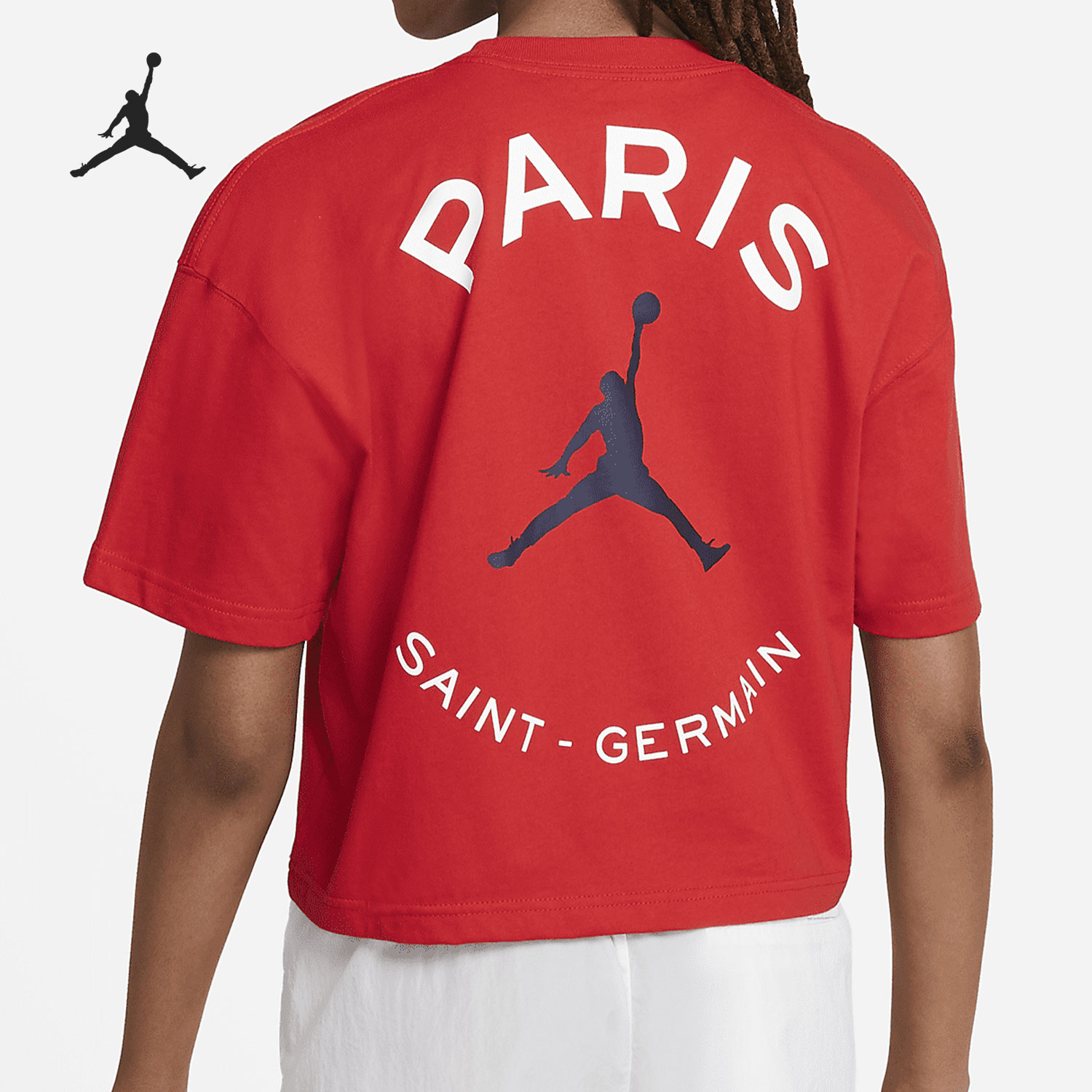 Nike/耐克正品当季新款巴黎圣日耳曼女子休闲T恤 DC0458-657 - 图0