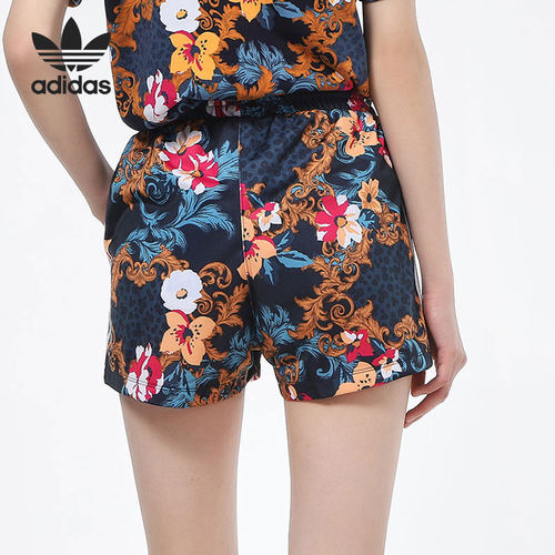 Adidas/阿迪达斯官方正品三叶草女子松紧腰休闲运动短裤GN8118 - 图0