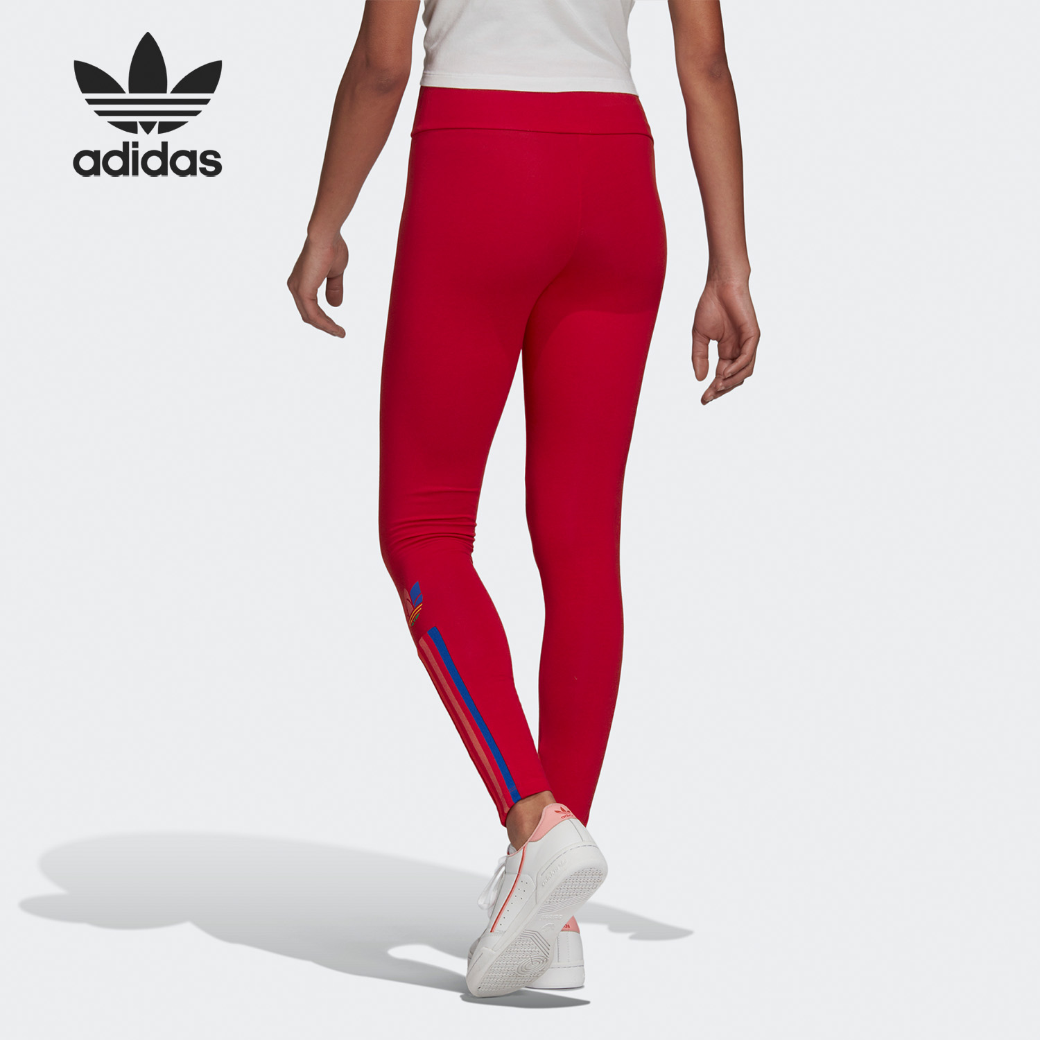 Adidas/阿迪达斯官方正品三叶草女子高腰紧身训练运动长裤GD2240