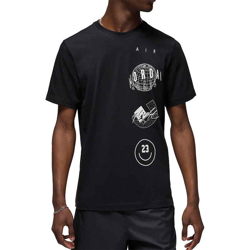 Nike/耐克官方正品新款JORDAN男士针织透气圆领短袖T恤FN6028-010 - 图3