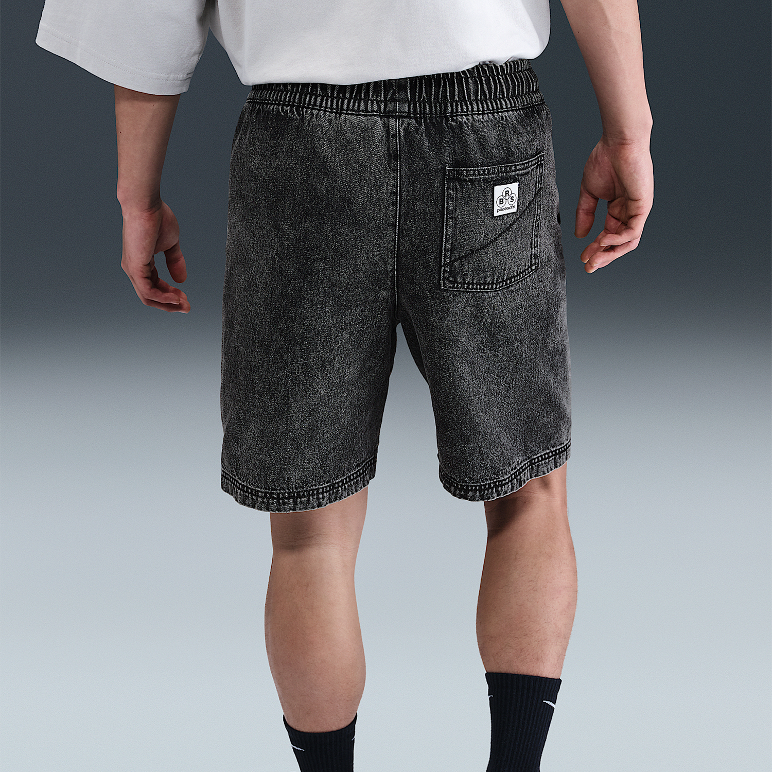 Nike/耐克正品Sportswear男士水洗牛仔透气经典短裤IF2858-010 - 图0