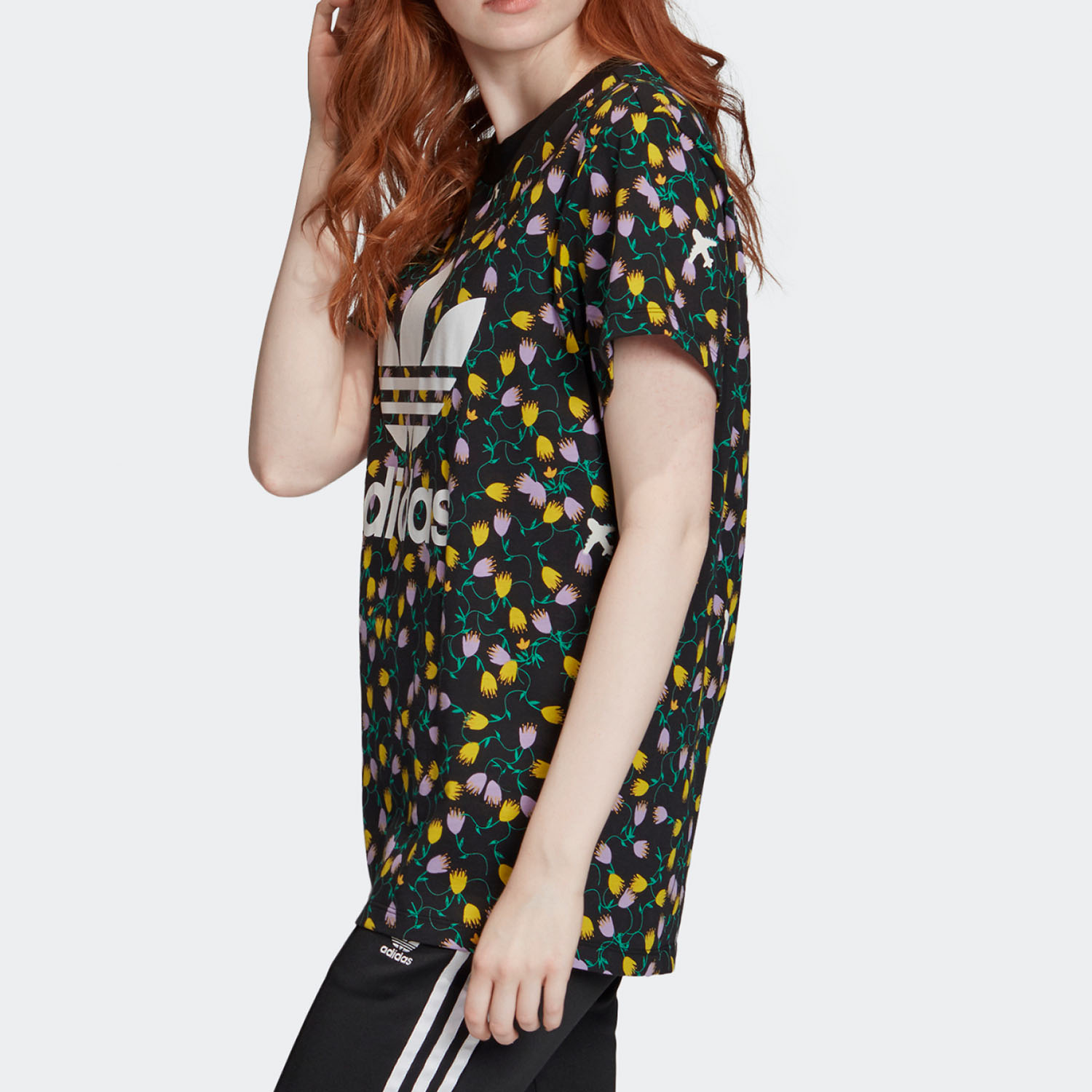 Adidas/阿迪达斯官方正品 AOP TEE 三叶草女子运动短袖T恤 FL4112 - 图0