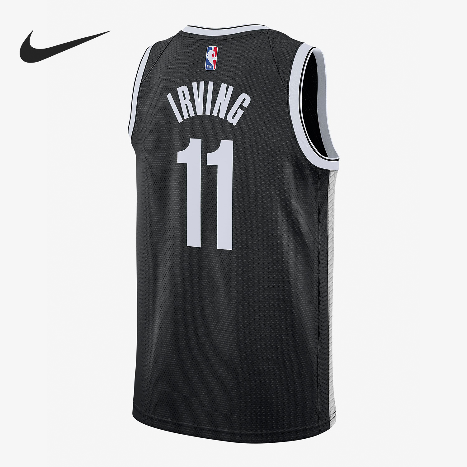 Nike/耐克正品运动T恤耐克男子布鲁克林篮网队欧文篮球球衣CW3658 - 图0