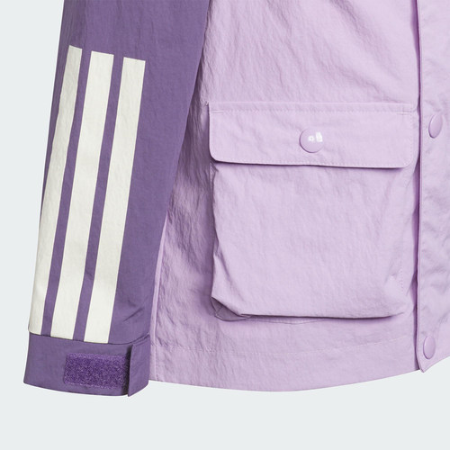 Adidas/阿迪达斯正品2025秋季款儿童休闲梭织拼接运动外套KS3080 - 图2