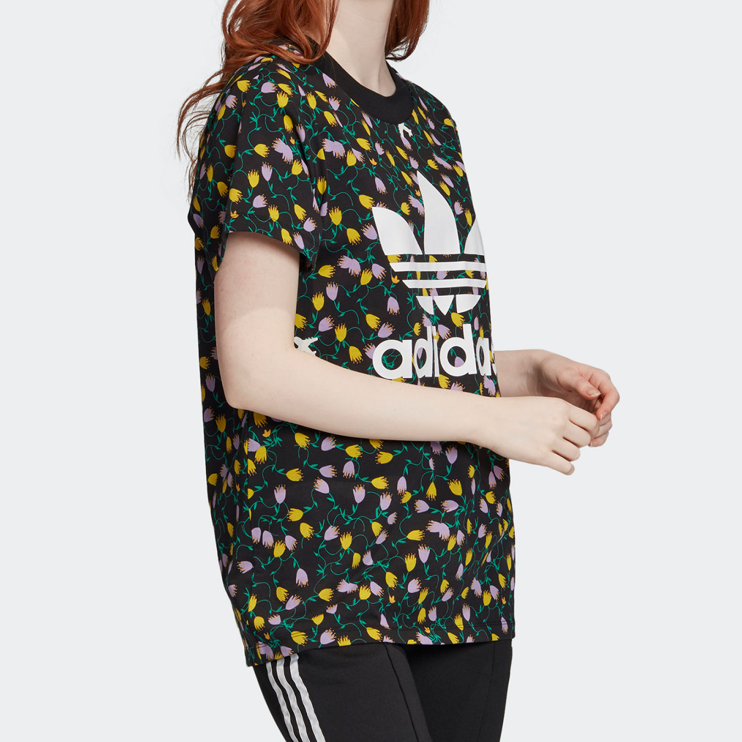 Adidas/阿迪达斯官方正品 AOP TEE 三叶草女子运动短袖T恤 FL4112 - 图2