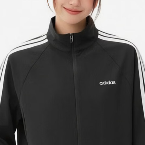 Adidas/阿迪达斯正品新款女士运动保暖经典拉链跑步外套KQ5370 - 图2