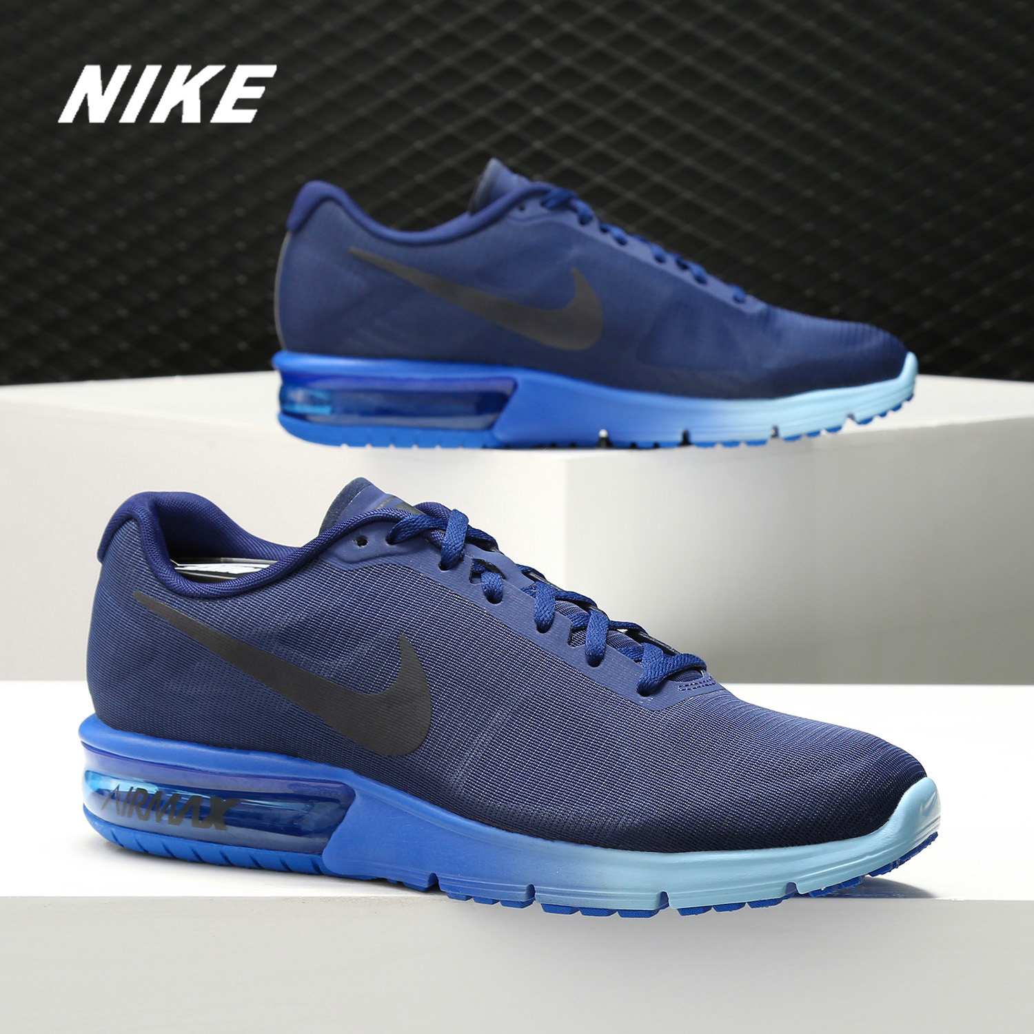 Nike/耐克正品運動鞋男新款AIR MAX網面氣墊透氣減震跑步鞋719912