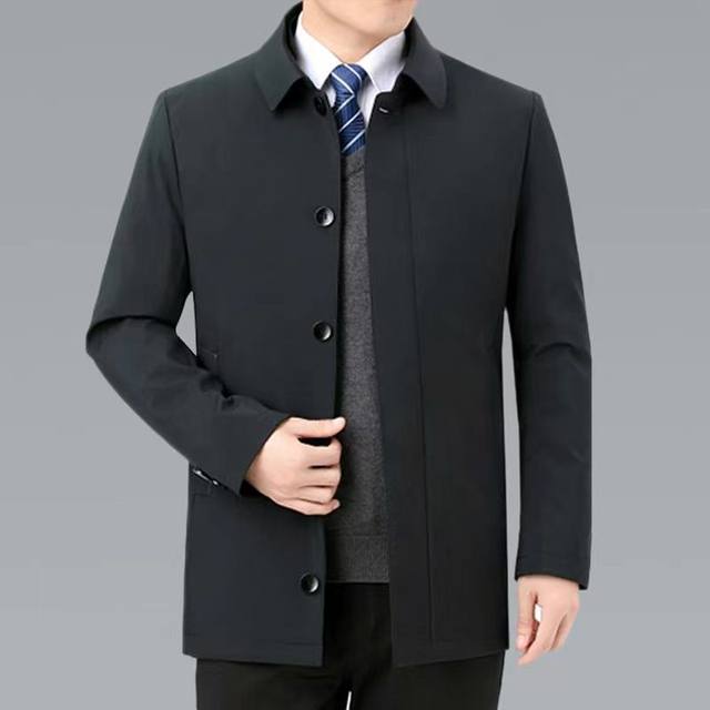 Spring and Autumn Middle-aged and Elderly Men's Daddy Jacket Loose Lapel Business Middle-aged Top Elderly Grandpa Jacket