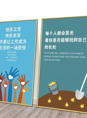办公室装饰画励志挂画公司企业文化墙走廊标语贴画会议室壁画KT板