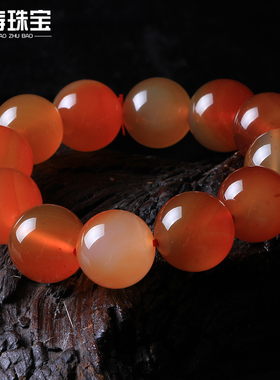 天然红色玛瑙手串情侣单圈本命年