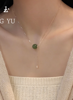 S925纯银和田玉项链520礼物