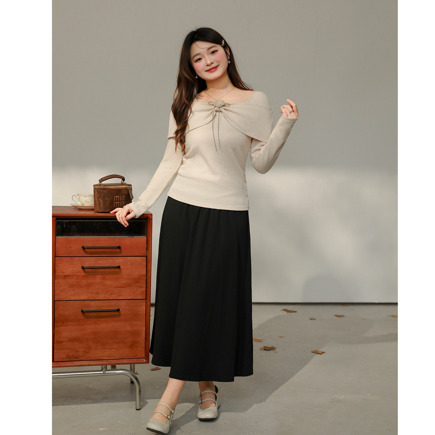 【1/16新品 20点 年货节立减15%】DM100大码纯色百搭肌理长半身裙,淘宝优惠券,粉丝福利购,淘宝优惠卷