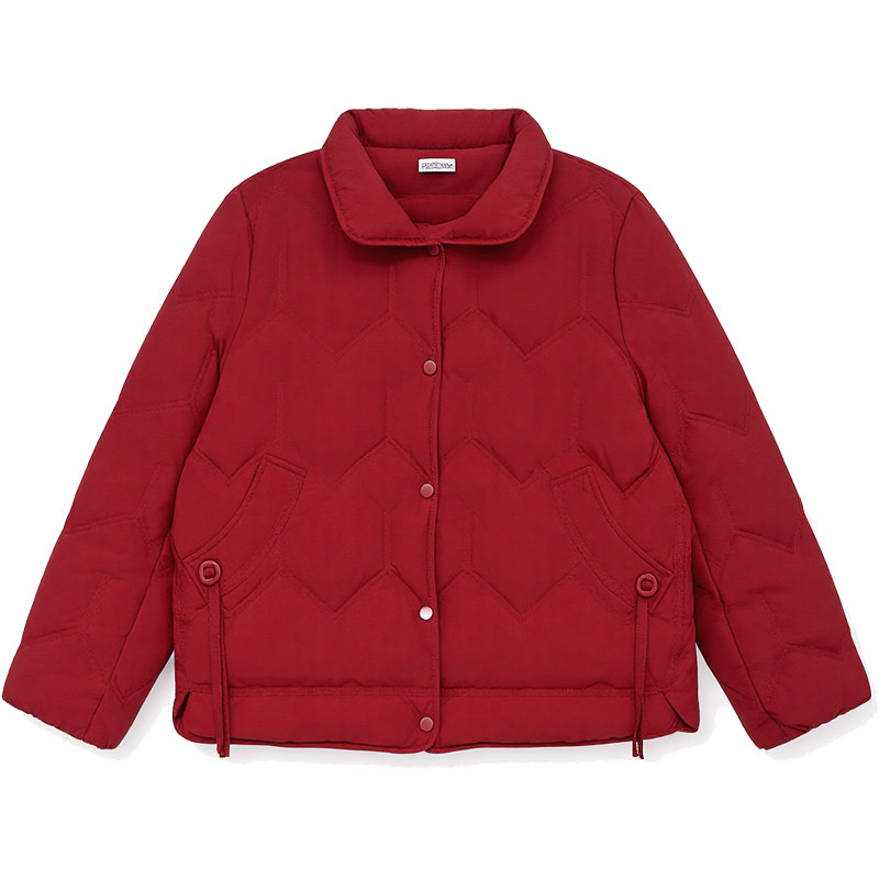 【新年焕新红色战袍】DM100大码保暖立领短款加厚红色羽绒服外套,淘宝优惠券,粉丝福利购,淘宝优惠卷