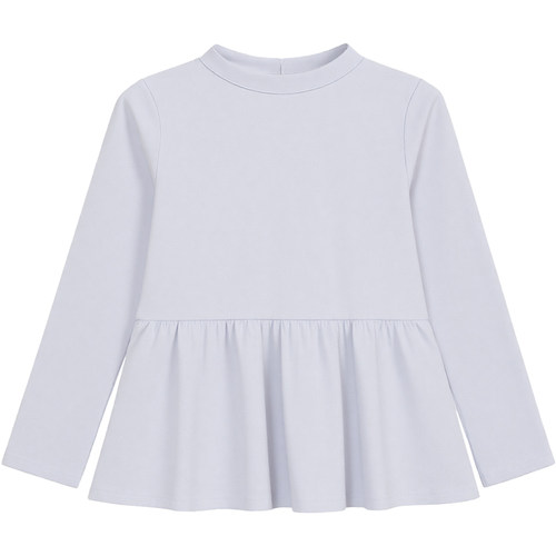 DM100大码百分百女装微胖mm冬季半高领花边收腰散摆打底德绒T恤 - 图3