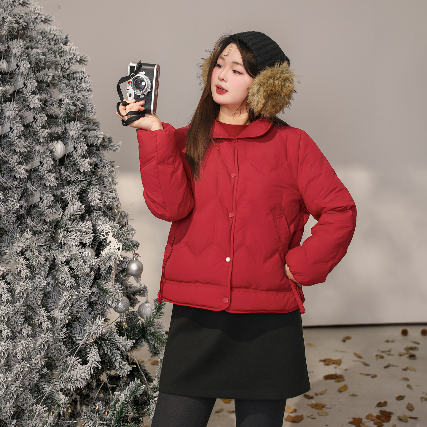 【新年焕新红色战袍】DM100大码保暖立领短款加厚红色羽绒服外套,淘宝优惠券,粉丝福利购,淘宝优惠卷