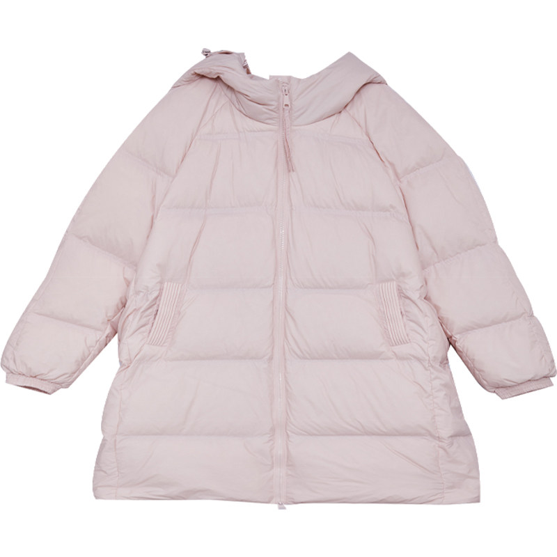 DM100大码百分百微胖mm女装纯色百搭正肩三防连帽短版羽绒服外套